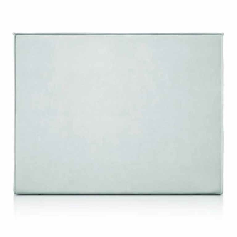 Cabecero tapizado Morfeo de estilo escandinavo en color turquesa con estructura de madera de pino, An/Al: 210 x 120 cm