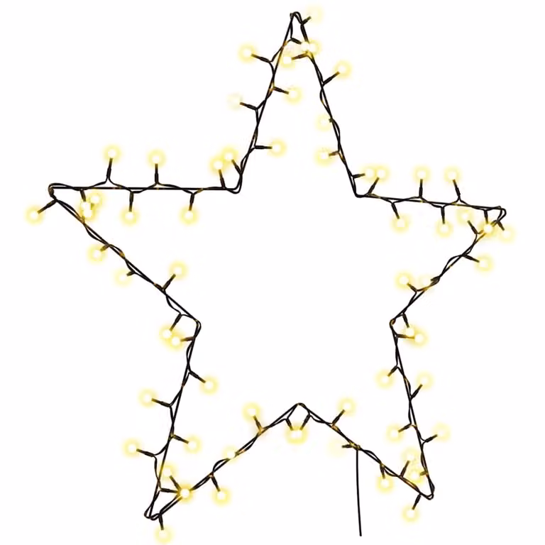 Luces de Navidad vidaXL con silueta de estrella de 80 LEDs en color blanco cálido
