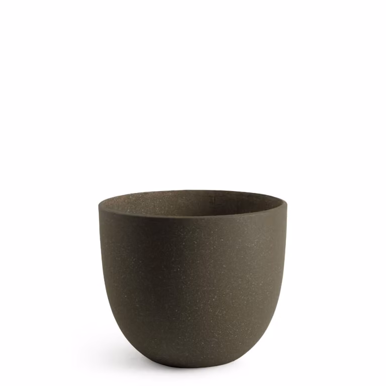 Macetero decorativo redondo de cemento Sia Deco color marrón Altura: 45 cm