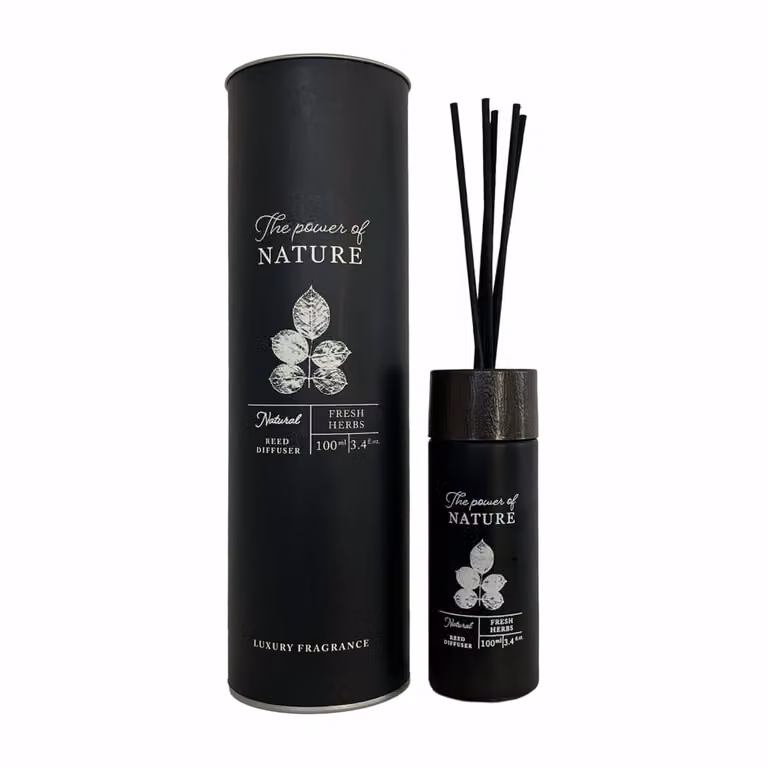 Difusor de ambiente con palitos Rebecca fragancia hierbas frescas color negro