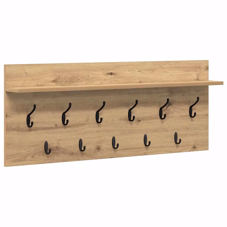 Perchero de pared minimalista vidaXL en madera de roble color marrón para pasillo