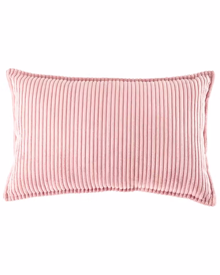 Cojín bolster rectangular de pana rosa Wigiwama de poliéster An/P/Al: 55 x 33 x 16 cm