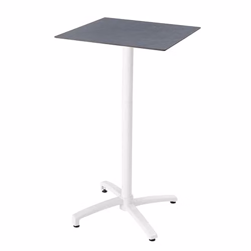 Oviala Mesa alta de jardín reclinable con superficie de laminado HPL en color gris oscuro, An/P/Al: 60 x 60 x 110 cm