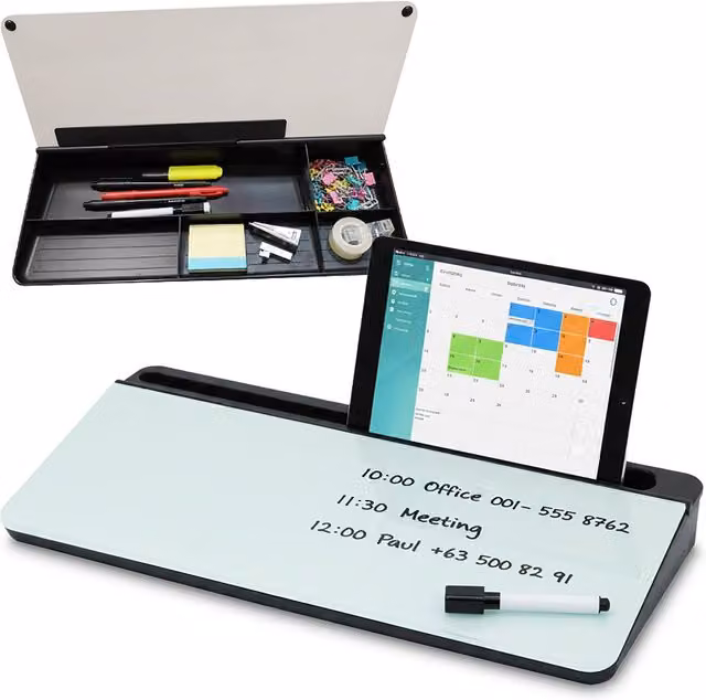 Organizador de escritorio NORTHIX con tablero de notas y 5 compartimentos en negro y multicolor