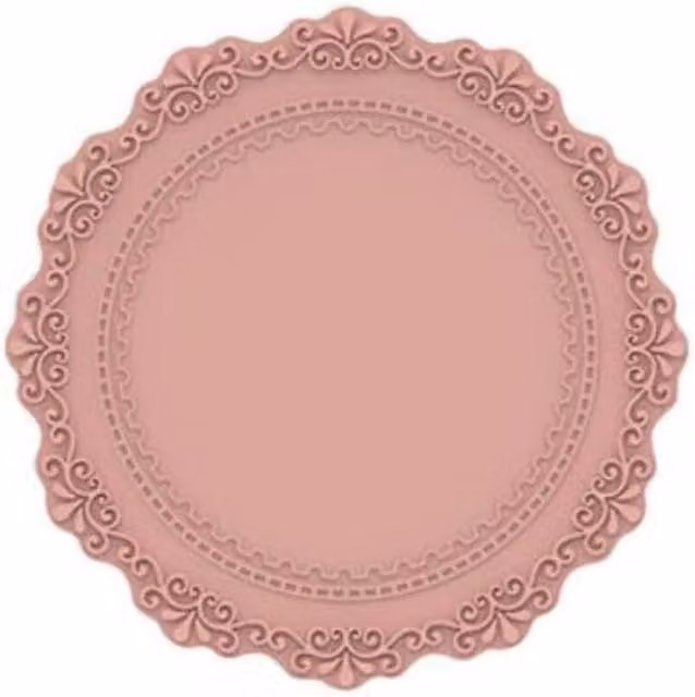 Juego de 5 manteles individuales redondos XISRENS de silicona en color rosa, lavables y antideslizantes, Diámetro: 10 cm