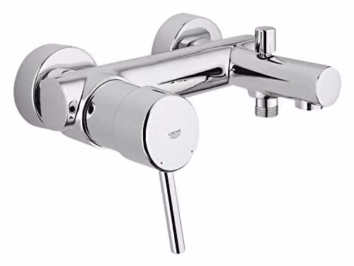Mezclador de bañera Grohe Concetto con dos mandos, montaje en pared, color cromo y tecnología de ahorro de agua