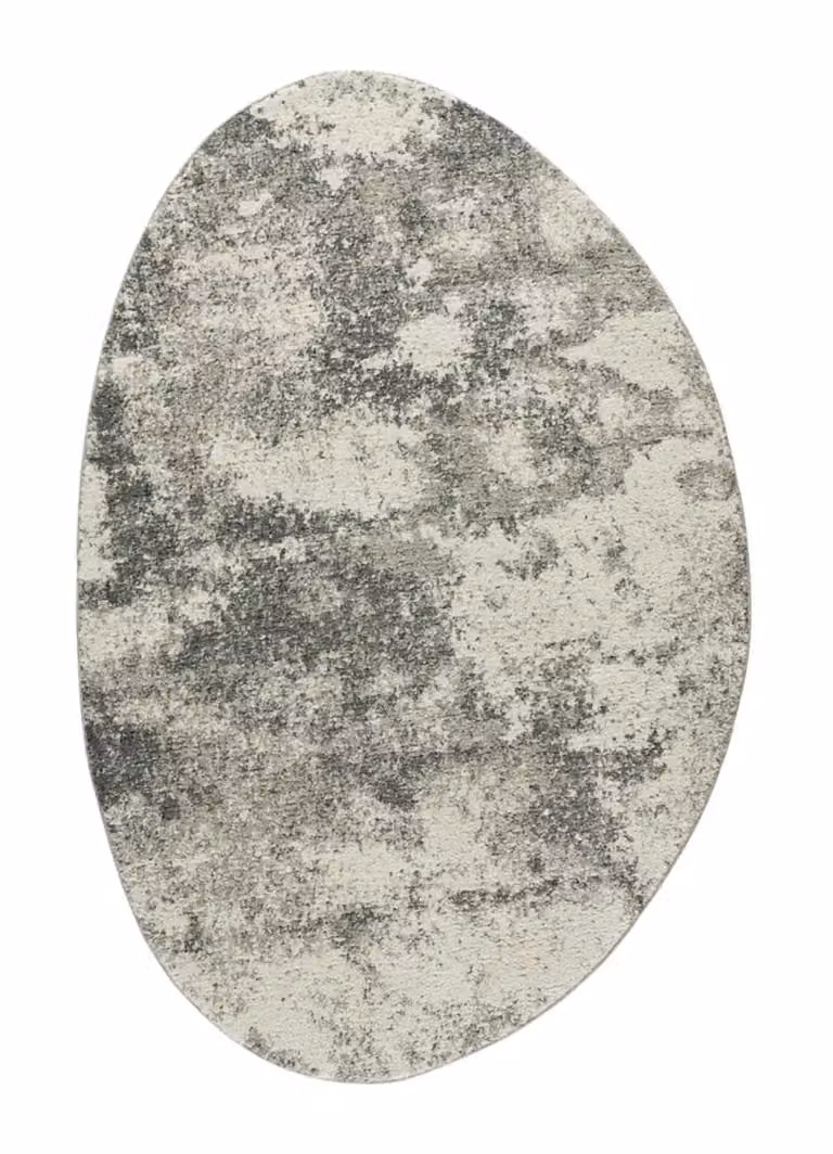 Alfombra abstracta moderna Atticgo de polipropileno en colores gris y blanco, An/P: 194 x 290 cm