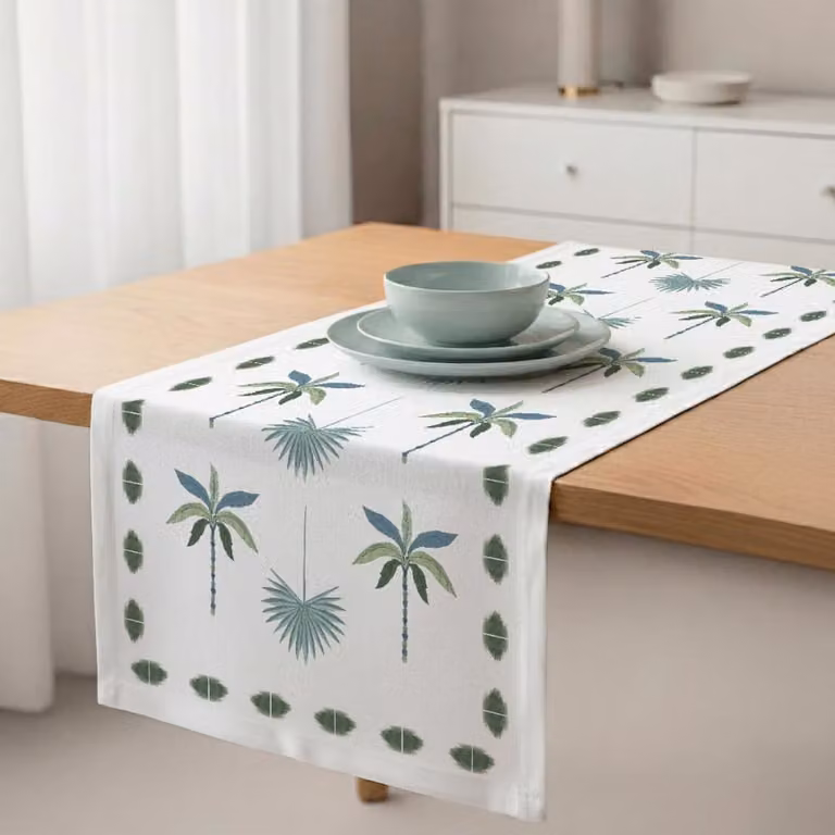 Camino de mesa floral Naf Naf de algodón multicolor y blanco An/Al: 50 x 150 cm