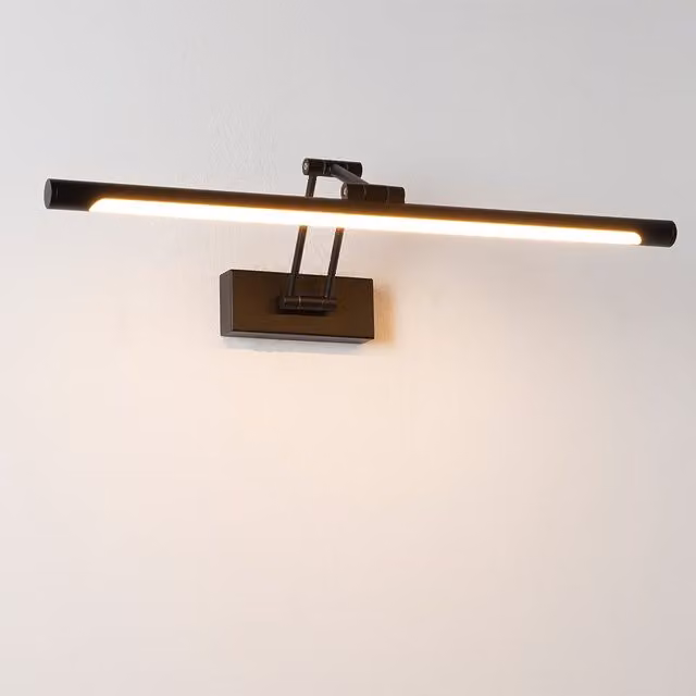 Aplique LED para cuadros ALPINALUZ de 60 cm, 12W, color negro, luz cálida 2800K, diseño moderno y orientable en 3 ejes con acabado en aluminio