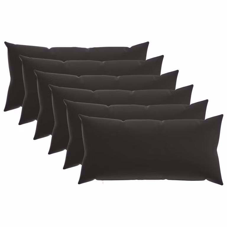 Set de 6 cojines con almohada HEERLEN vidaXL en color negro de poliéster