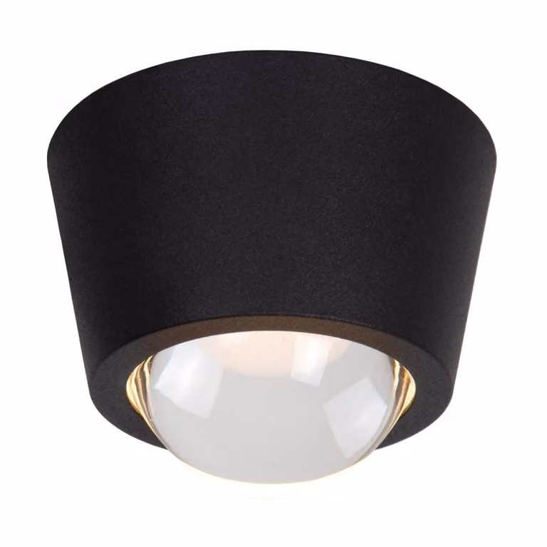 Lámpara de techo Lucide en aluminio negro con LED integrado de luz blanca cálida