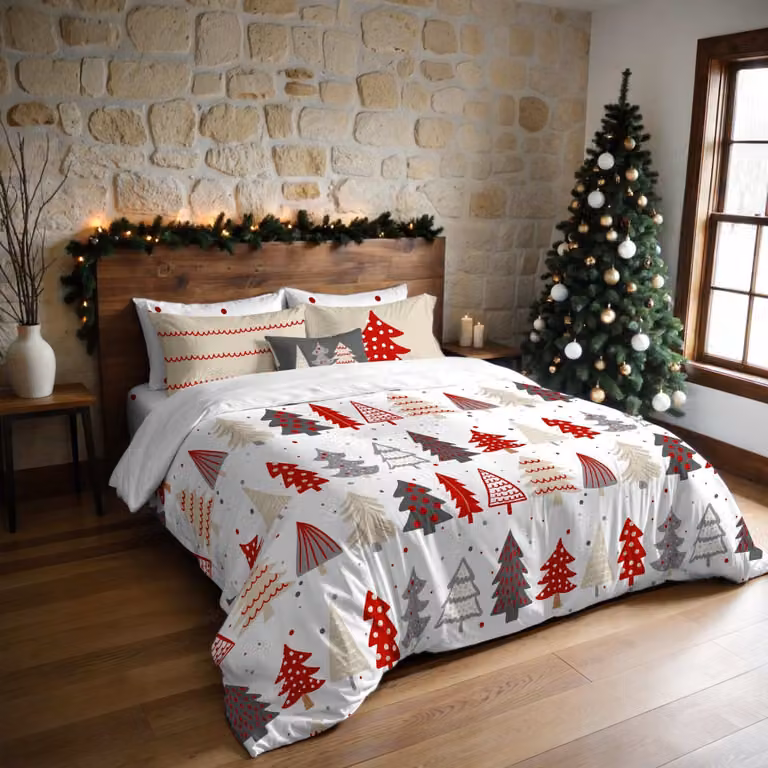 Funda nórdica de Navidad Decolores Home multicolor en poliéster, An/Al: 155 x 220 cm