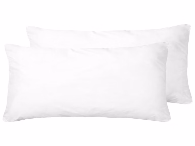 Conjunto de 2 almohadas Beliani de microfibra blancas para adultos, An/P/Al: 80 x 40 cm