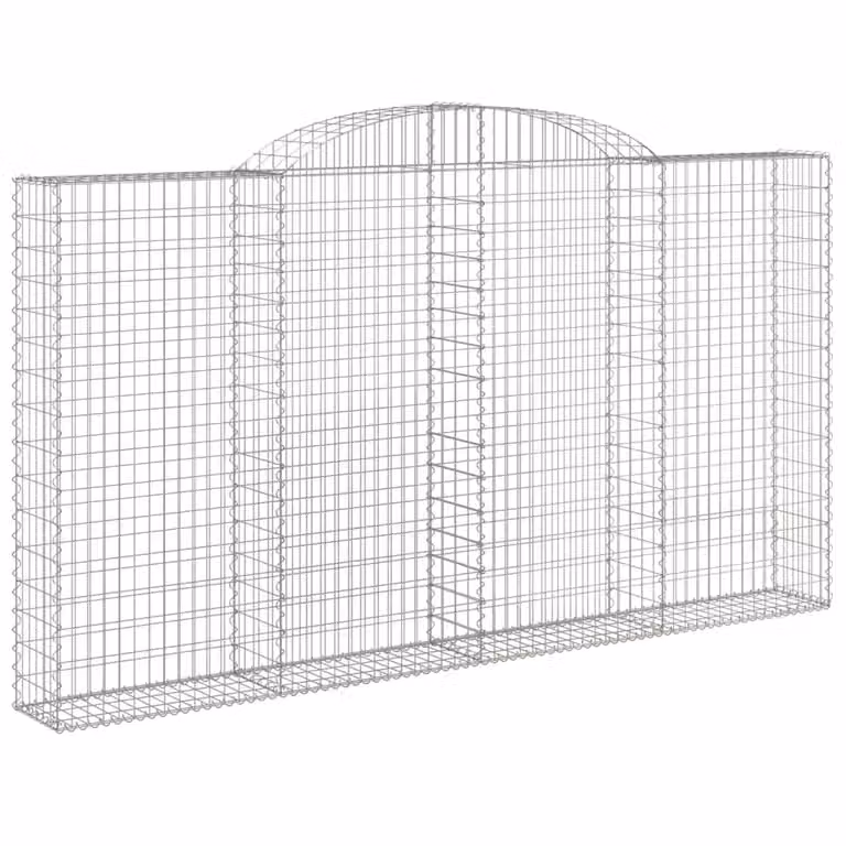 Cesta gaviones Syfax en forma de arco de hierro galvanizado color gris, An/P/Al: 300 x 30 x 160/180 cm