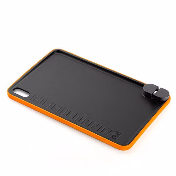 Tabla de cocina rectangular BRA A198011 de nylon y silicona en negro y naranja