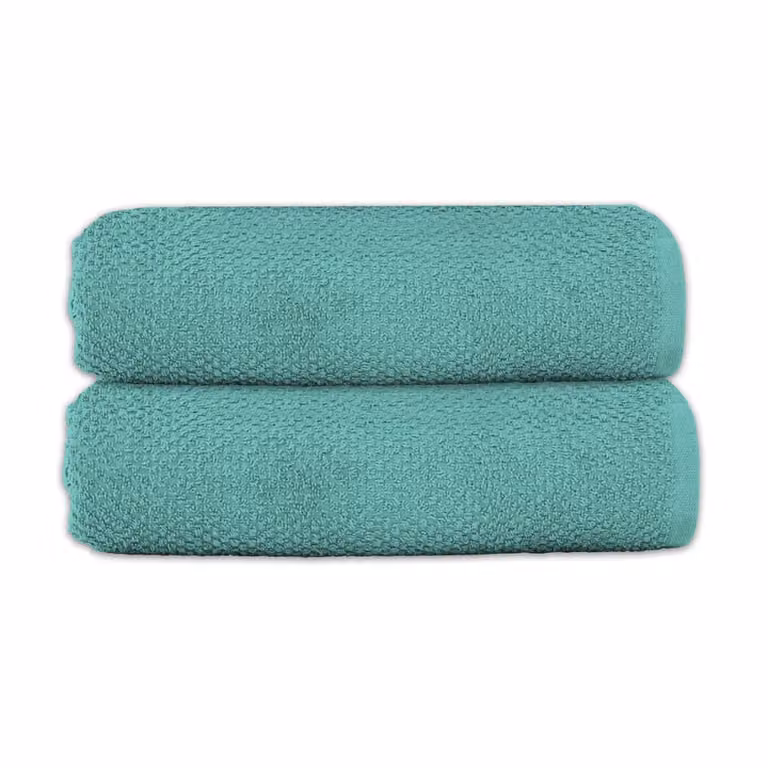 Juego de 2 toallas de baño de rizo de algodón GUY LEVASSEUR, color azul, 70 x 140 cm