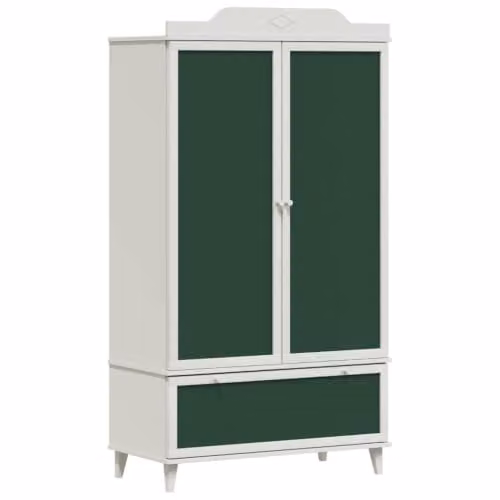 Armario moderno para dormitorio infantil Helloshop26 con cajones y puertas, color blanco y negro, An/P/Al: 90 x 45 x 165 cm