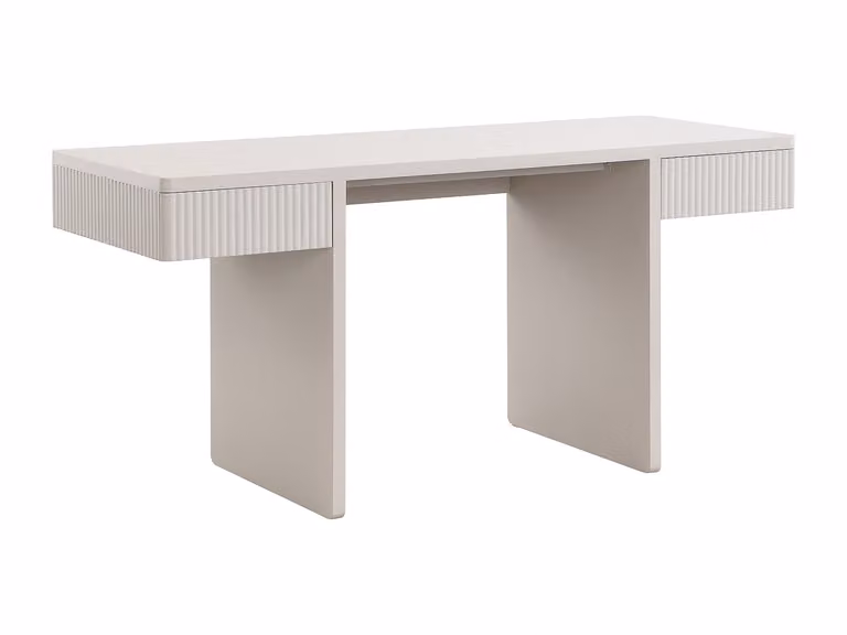 Mesa de escritorio moderna con cajonera VENTE-UNIQUE en color beige An/P/Al: 160 x 60 x 75,5 cm