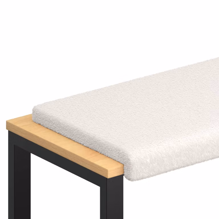 Cojín de banco vidaXL en tela Sherpa color beige con base antideslizante y Profundidad: 35 cm