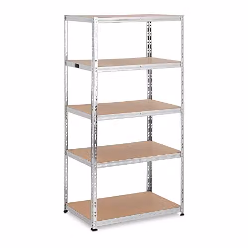 Estantería industrial MSW Motor Technics de metal gris con estantes ajustables, An/P/Al: 90 x 60 x 180 cm