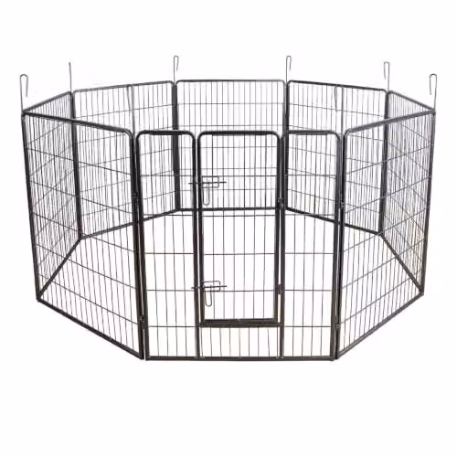 Parque de juego en forma de jaula para perros y cachorros helloshop26 de metal, An/P: 163 x 163 cm