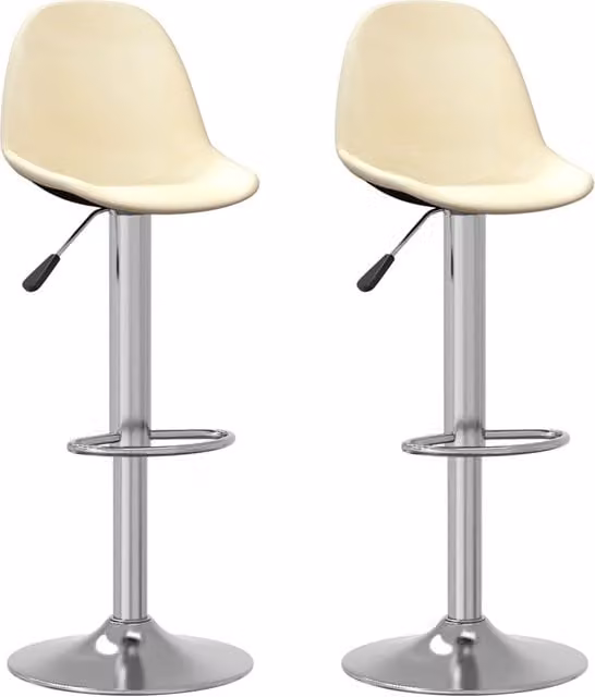Set de 2 taburetes de cocina SYFAX en tela beige y estructura metálica para adultos