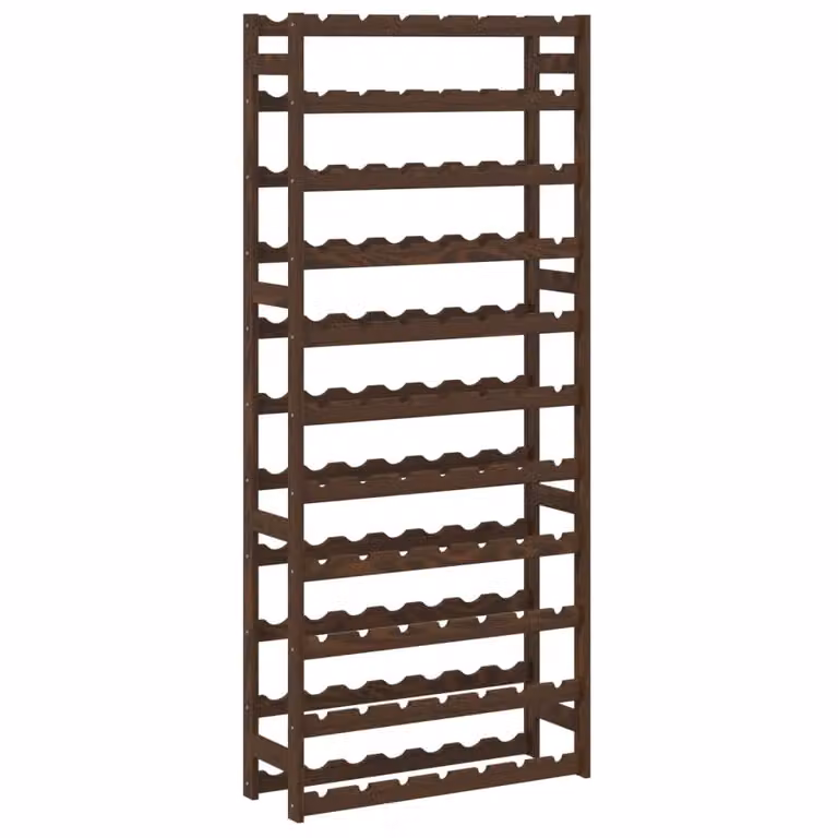 Botellero vidaXL para 77 botellas de madera maciza de pino en color marrón con estilo rústico