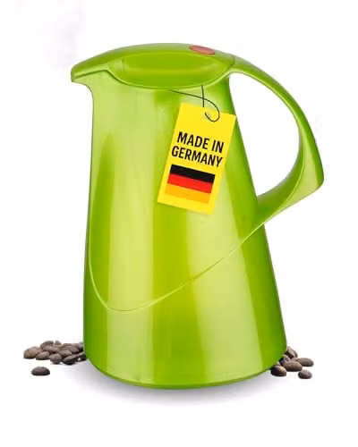 Jarra térmica Rotpunkt Stephanie 260 de 1 l con revestimiento de vidrio de doble pared en color verde claro