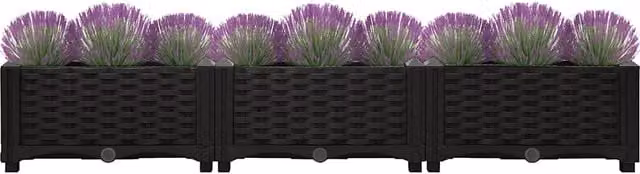 Arriate SYFAX de plástico color negro An/P/Al: 120 x 40 x 23 cm