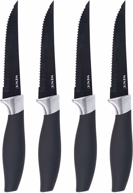 Set de 4 cuchillos para carne Otis de Wenko en color negro con mango de plástico