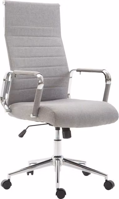 Silla de oficina ergonómica Kolumbus en tela gris con reposabrazos y ruedas An/P/Al: 58 x 66 x 105 cm