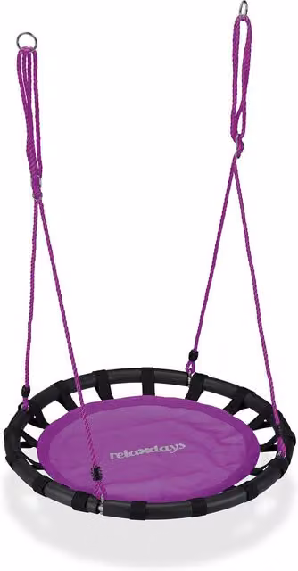 Columpio nido suspendido Relaxdays para jardín, morado, Diámetro: 80 cm