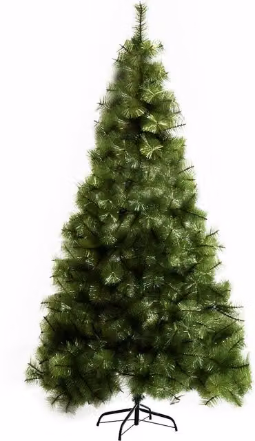 Árbol de Navidad Artificial NORTHIX de 210 cm, color verde, con ramas densas y base redonda