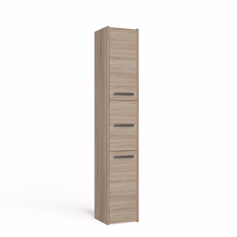 Armario de almacenamiento para baño Top e shop S33 Sonoma, color roble, diseño moderno con puertas y cajones internos, An/P/Al: 30 x 30 x 170 cm