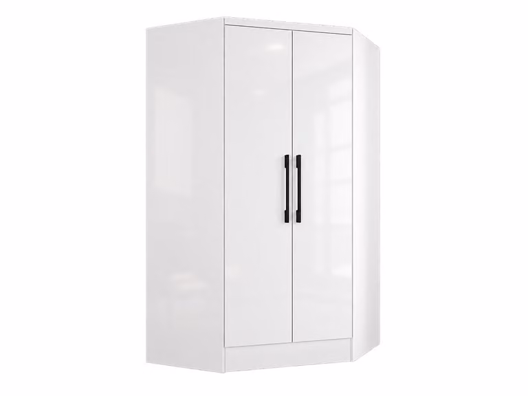 Armario de esquina de 2 puertas AURALI blanco con acabado brillante An/P/Al: 101 x 56 x 182 cm