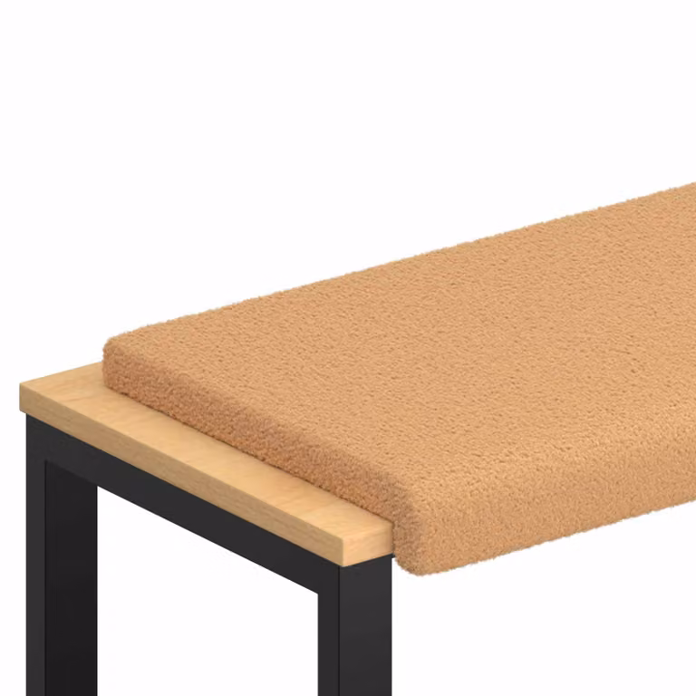 Cojín de banco vidaXL en tela Sherpa beige con base antideslizante y relleno de espuma, Profundidad: 35 cm