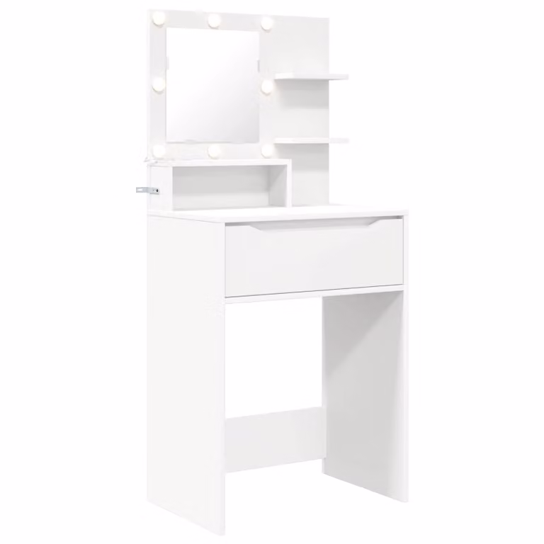 Mesa de tocador moderna vidaXL para dormitorio en color blanco, An/P/Al: 60 x 39,5 x 135 cm