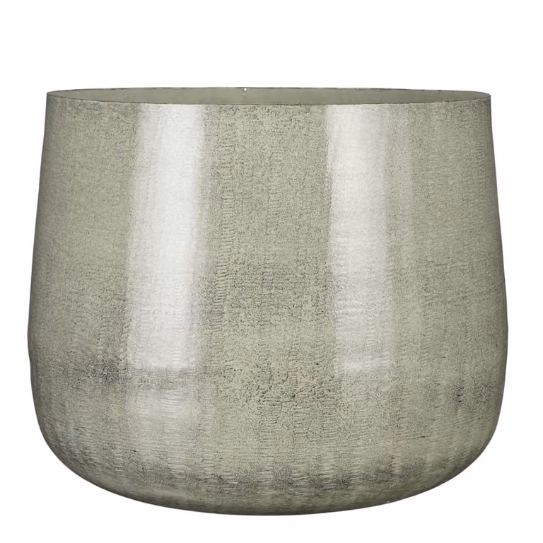 Maceta de interior Benson de Mica Decorations, color gris, forma redonda y estilo industrial, An/P/Al: 37 x 37 x 32 cm