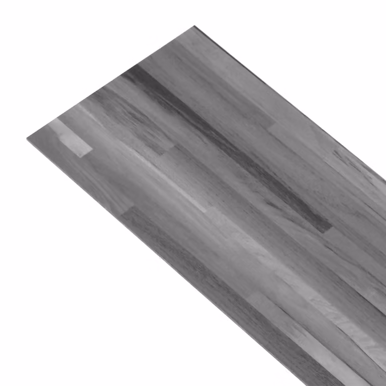 Láminas de suelo de PVC autoadhesivas vidaXL con efecto madera, diseño moderno a rayas en color gris, 30,5 x 61 cm