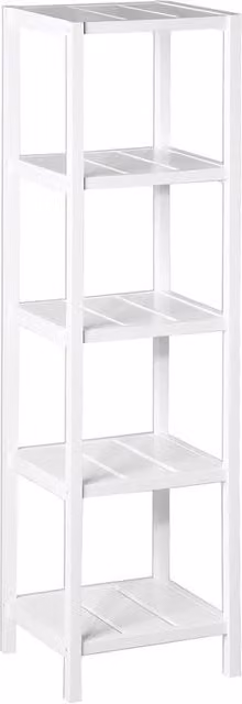 Estantería de pie casaselección de madera laminada blanca con 5 baldas, An/P/Al: 37 x 33 x 140 cm