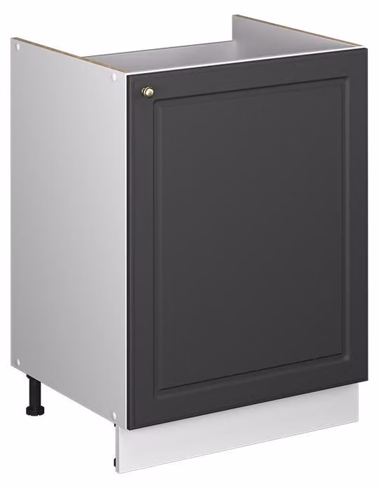 Mueble bajo de fregadero Vicco Fame-Line estilo Landhaus en color antracita y blanco con puertas de cierre suave