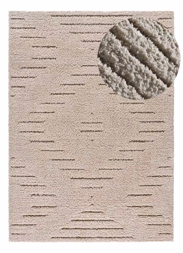 Alfombra shaggy de estilo escandinavo y marroquí Atticgo en color beige, An/P: 120 x 170 cm