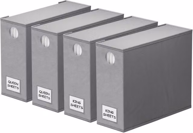 Juego de 4 organizadores de hojas plegables con ventana XISRENS, color gris, An/P/Al: 38,1 x 32,5 x 12,7 cm