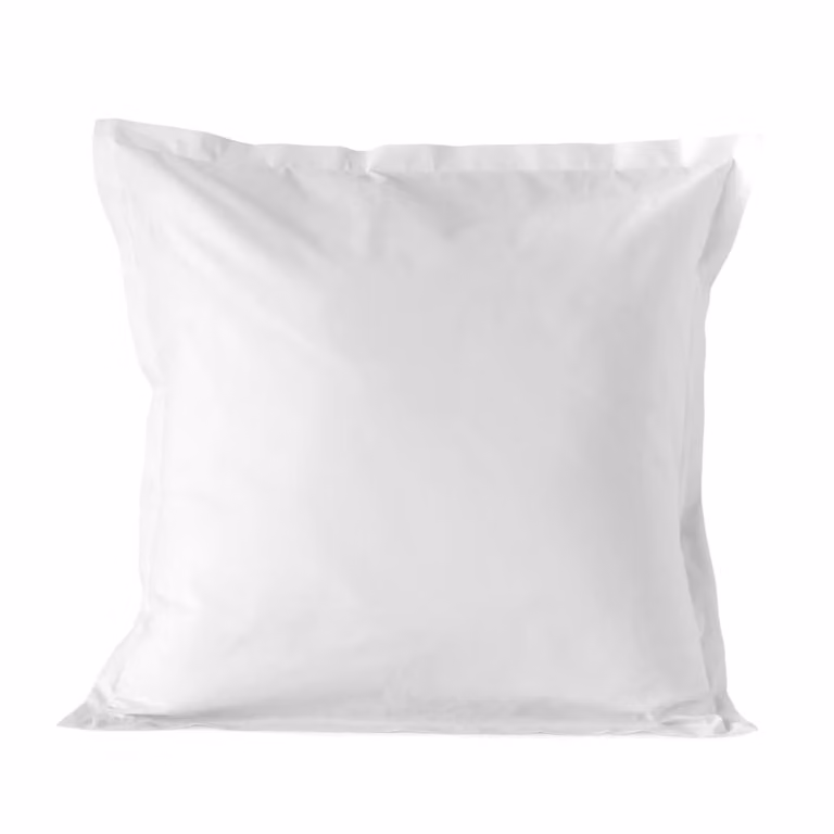 Funda de almohada Happy Friday de algodón blanco de 80x80 cm