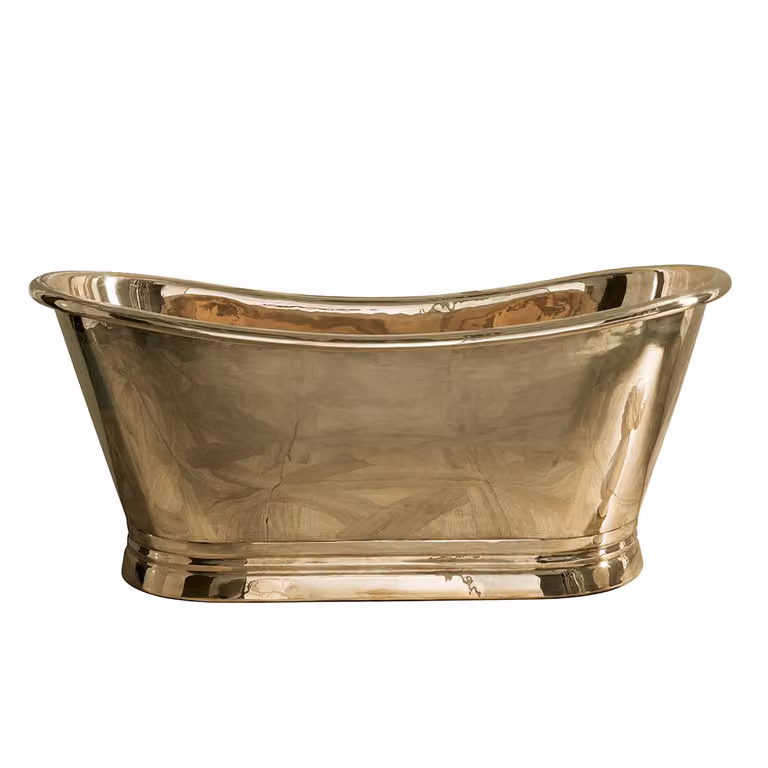 Bañera exenta ovalada Sienna de Hudson Reed en color cobre y latón, An/P/Al: 150 cm