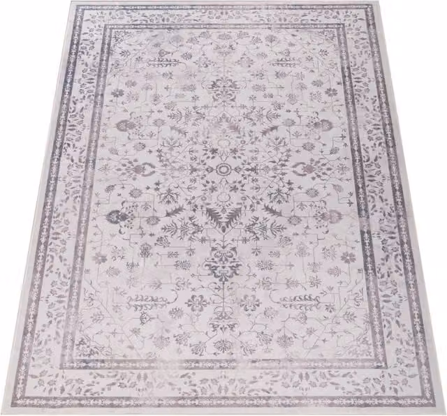 Alfombra lavable Sami beige de estilo oriental y clásico, An/P: 240 x 340 cm