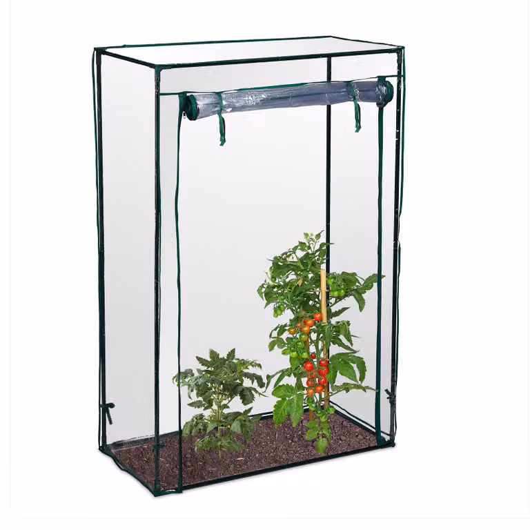 Pack de 3 invernaderos Relaxdays para huerto o jardín con estructura de acero y cubierta de PVC transparente, An/P/Al: 150 x 100 x 50 cm