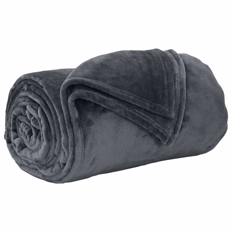 Manta de lana suave vidaXL color gris para adultos, An/P: 130 x 150 cm