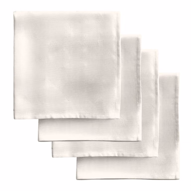 Pack de 4 servilletas de algodón Muare Home en color beige y blanco, An/An/Al: 43 x 43 cm