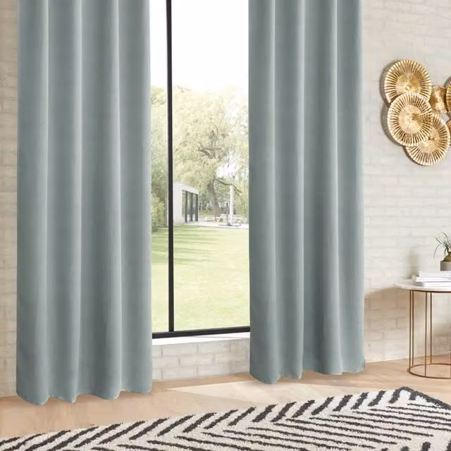 Cortina opaca Atmosphera color verde celadón An/Al: 140 x 260 cm